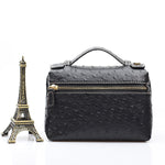 Ostrich Leather Skin Clutch Bag